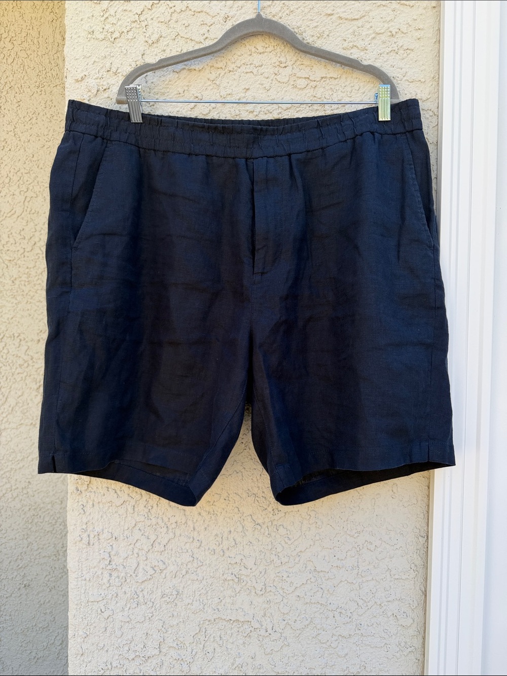 GANT Men's Navy Blue Casual Resortwear Linen Shorts Size XL